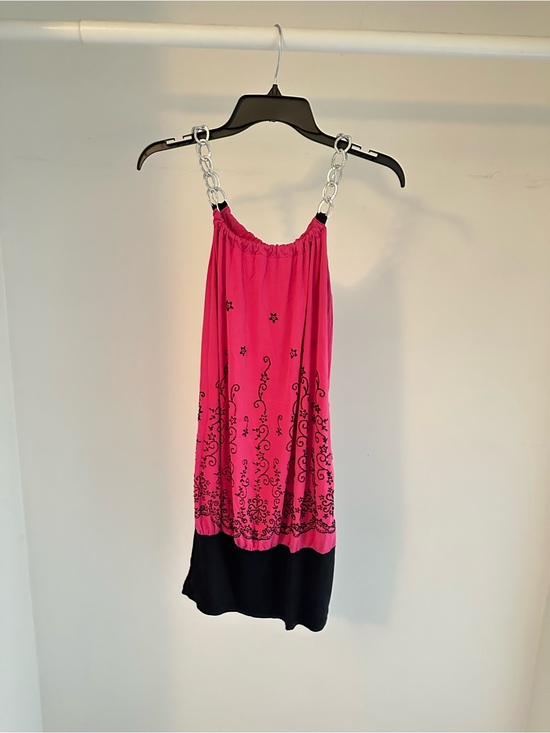 lipstik Dresses & Skirts - Hot Pink and Black Chain Strap Sundress